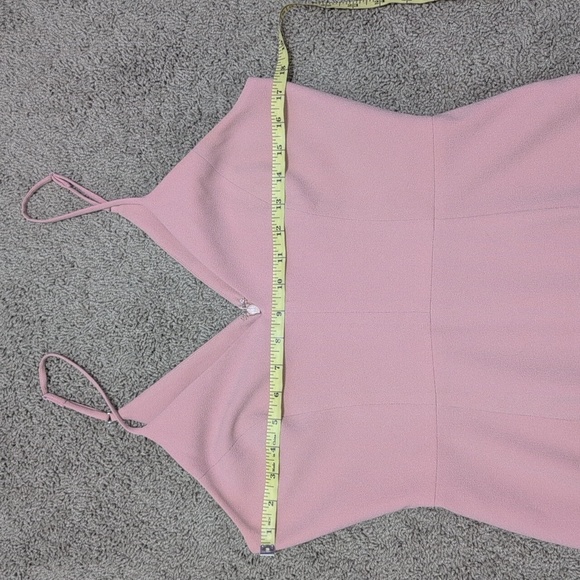 Dress The Population Midi Dress Blush Pink Wendy Sleeveless Plunging Ruffle Hem - Picture 11 of 14